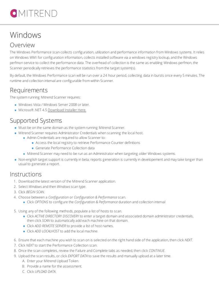 Windows Performance Scan Guide | PDF | Microsoft Windows | Image Scanner