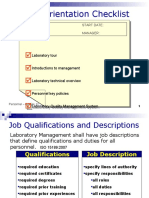 Sample Orientation Checklist - Laboratory Personnel Onboarding