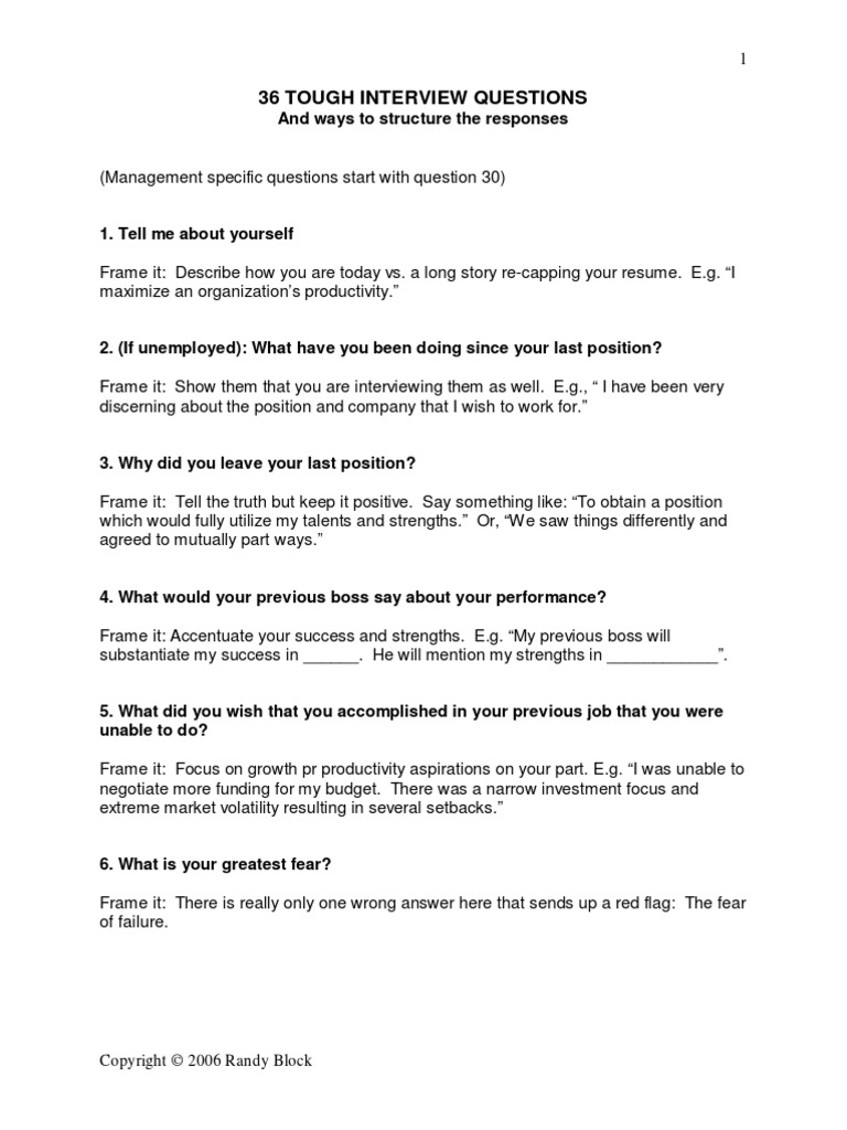 Interview Questions PDF Cognition Psychological Concepts