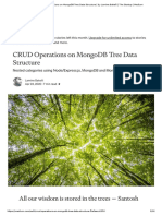 Crud Operations On Mongodb Tree Data Structure: All Our Wisdom Is Stored in The Trees Santosh