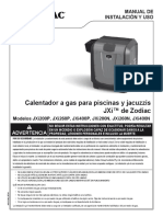 Manual de Uso e Instalación de Caldera de Gas Jxi Jandy Espanol