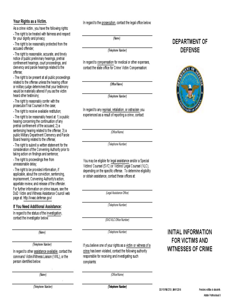 Victim and Witness Rights Guide | PDF | Restraining Order | Crime ...