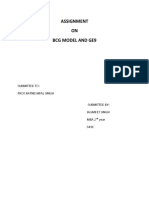 Assignment ON BCG Model and Ge9: Submitted To: Prof - Ratneshpal Singh