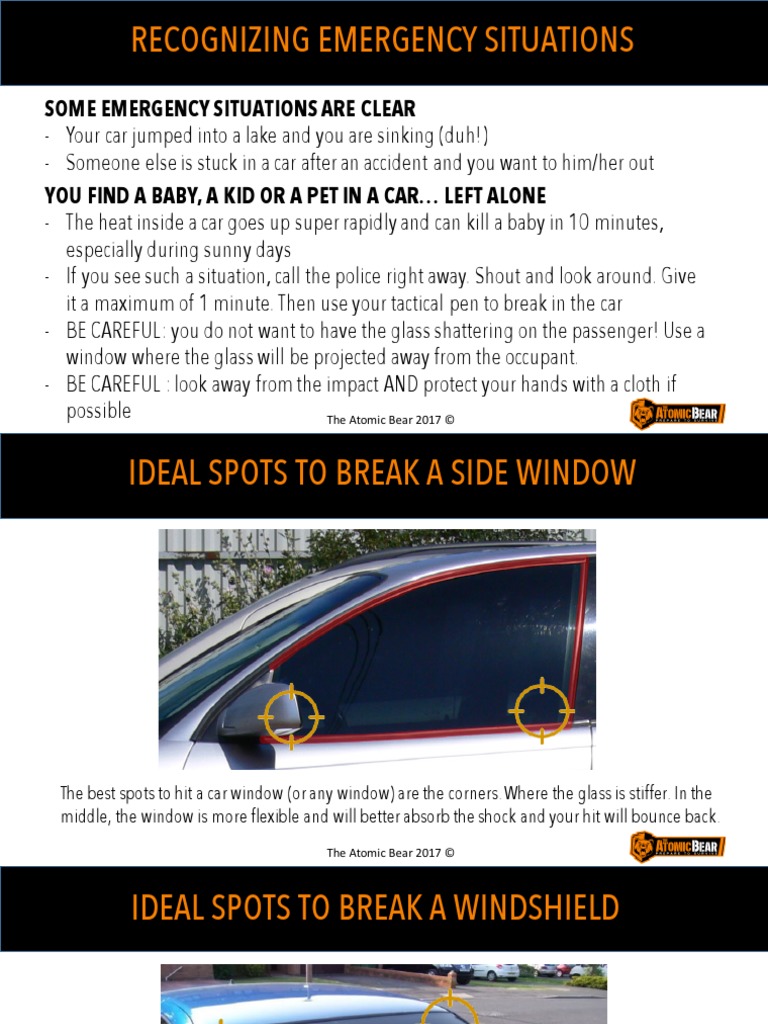 Breaking A Car Window With A Tactical Pen | PDF