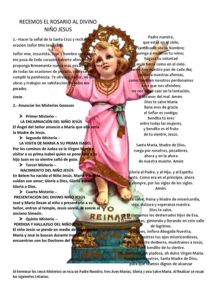 Rosario al Divino Niño Jesús | PDF | María, madre de Jesús | orador del ...