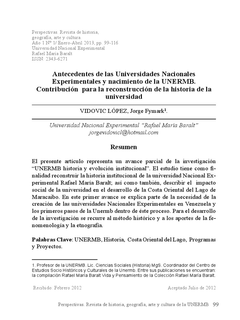 Historia de la UNERMB y su impacto social | PDF | Plan de estudios ...
