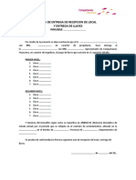 Acta de Recepcion de Local y Entrega de Llaves