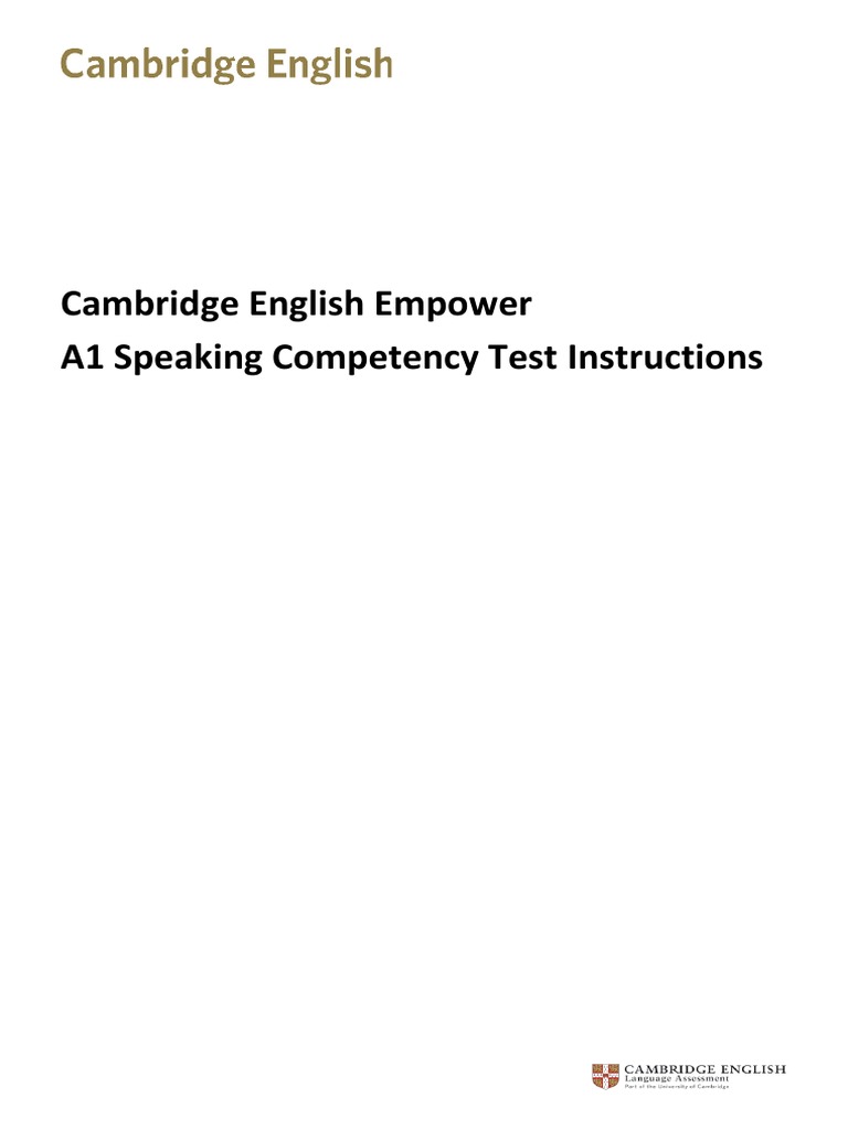 A1 Speaking Test Instructions Guide | PDF | Educational Assessment ...