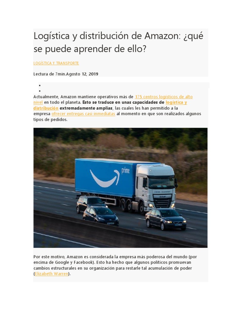 Logística y Distribución de Amazon | PDF | Logística