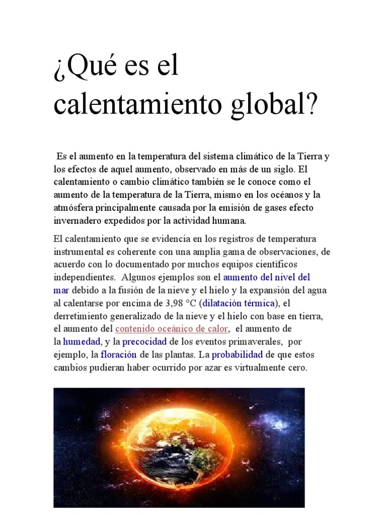 Porque Se Produce El Calentamiento Global | PDF | Gases de efecto ...