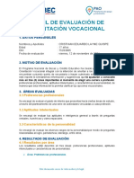 Perfil de Evaluación de Orientación Vocacional: 1. Datos Personales