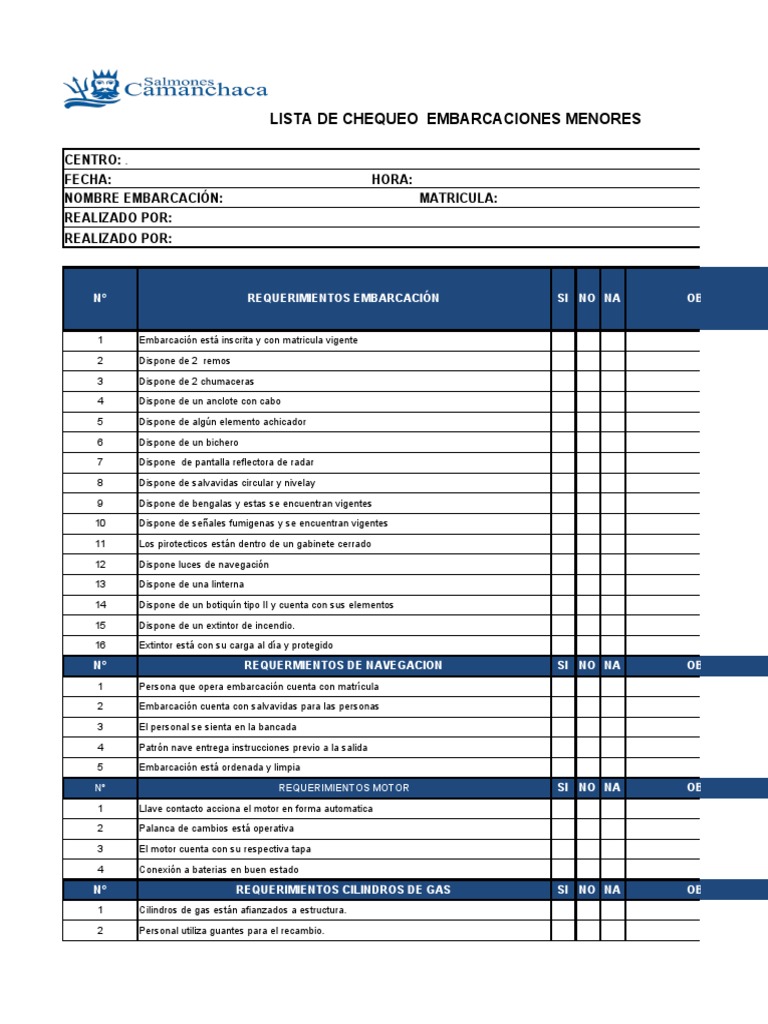 12-Chequeo Embarcacion | PDF
