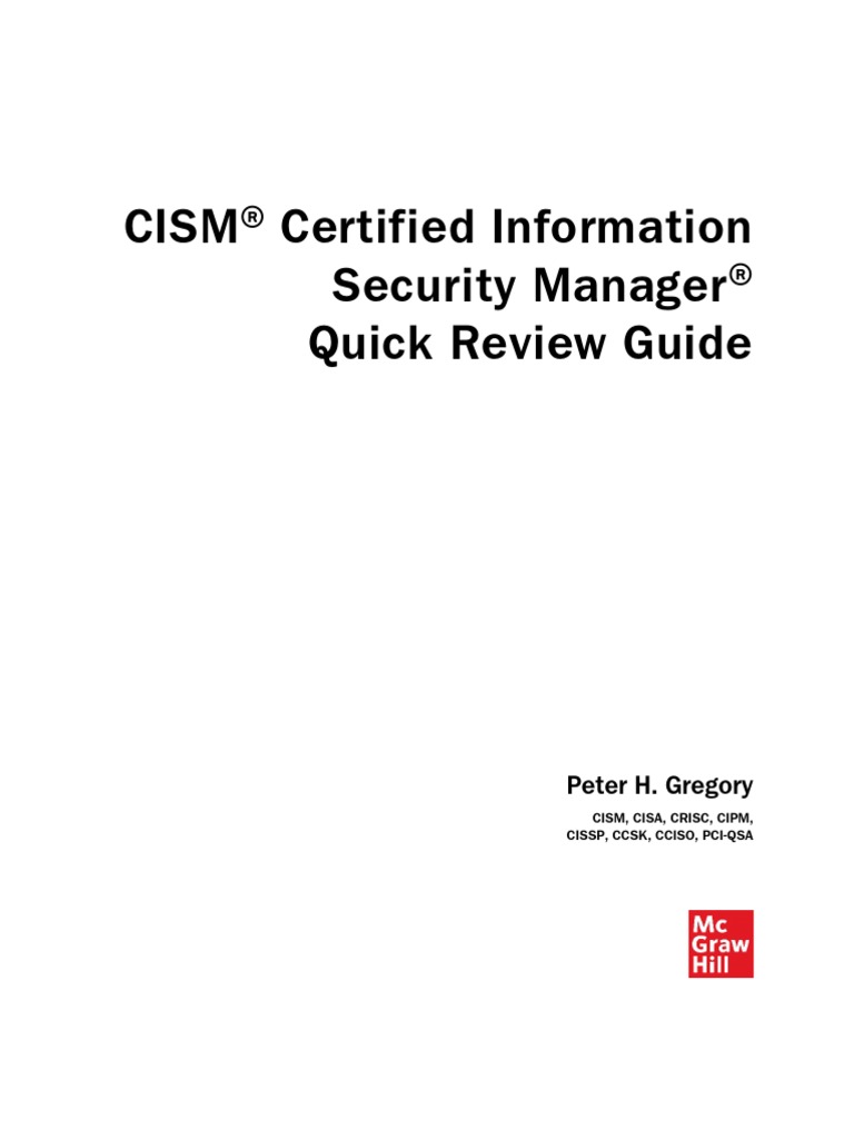 CISM Quick Review Guide - Stephen J. Bigelow | PDF | Risk Management | Risk