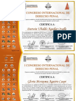 Certificados de Asistentes Del I Congreso Internacional de Derecho Penal - Tecp Unfv