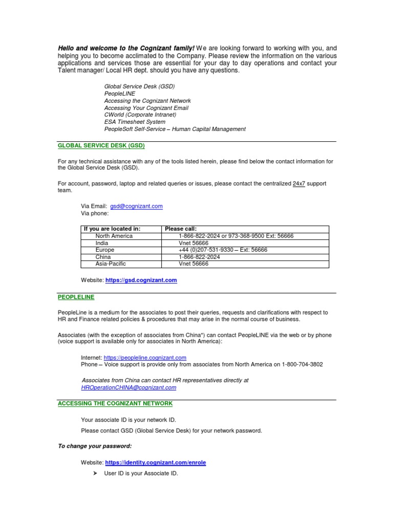 Cognizant Onboarding and Access Guide | PDF | Password | Computer Network