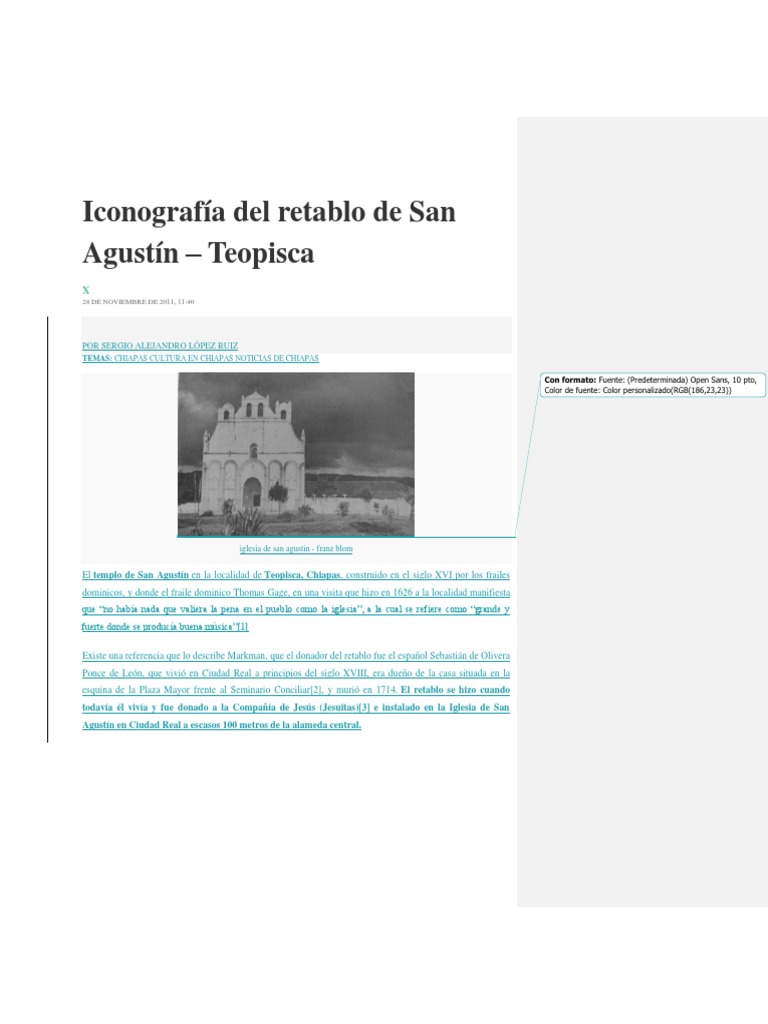 Iconografía Del Retablo de San Agustín PDF