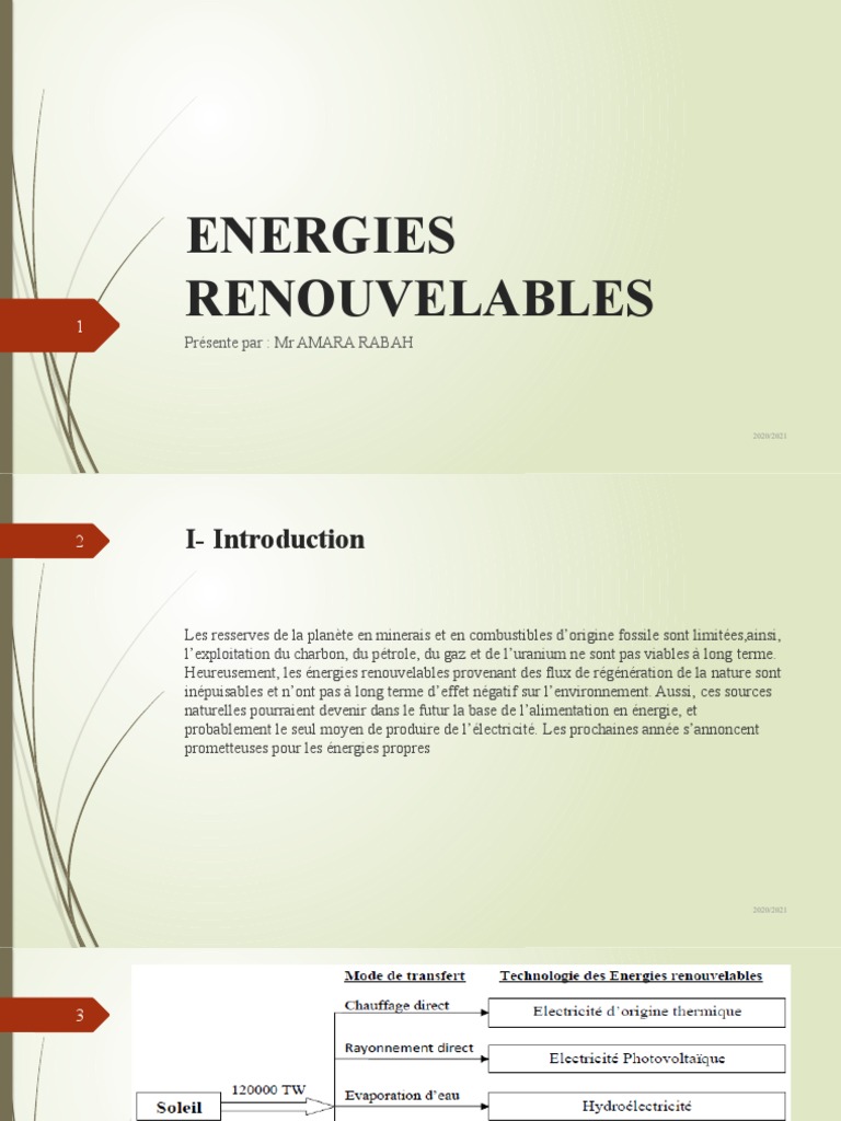 Énergies Renouvelables : Perspectives 2021 | PDF | Énergie renouvelable ...