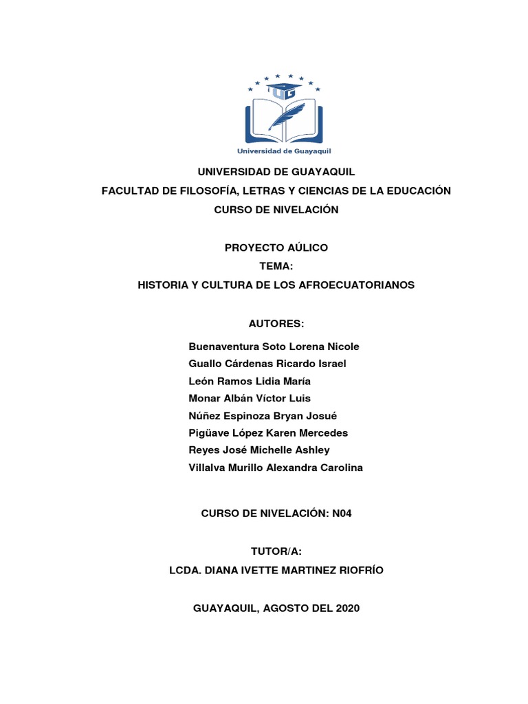 Historia y Cultura Afroecuatoriana | PDF | Ecuador | Aprendizaje