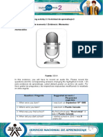 Learning Activity 2 / Actividad de Aprendizaje 2 Evidence: Memorable Moments / Evidencia: Momentos