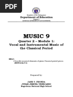 Music 9: Quarter 2 - Module 1: Vocal and Instrumental Music of The Classical Period