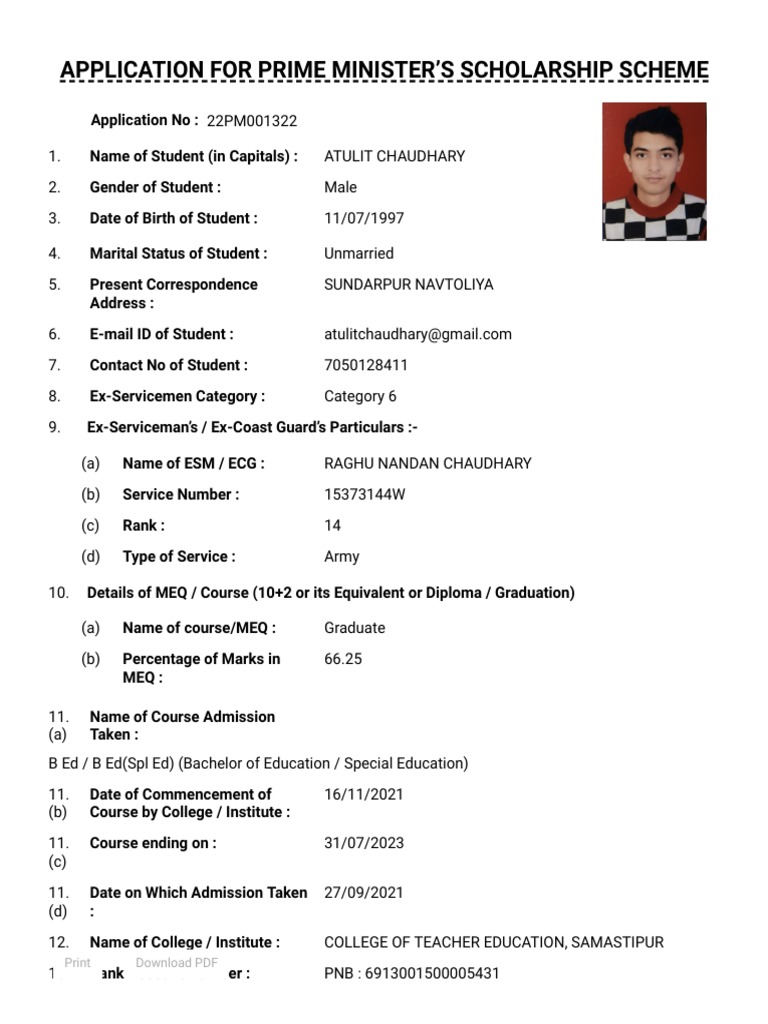 PMSS Scholarship Application 2025 | PDF | Educational Stages
