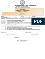 First Quarter Formative Assessments