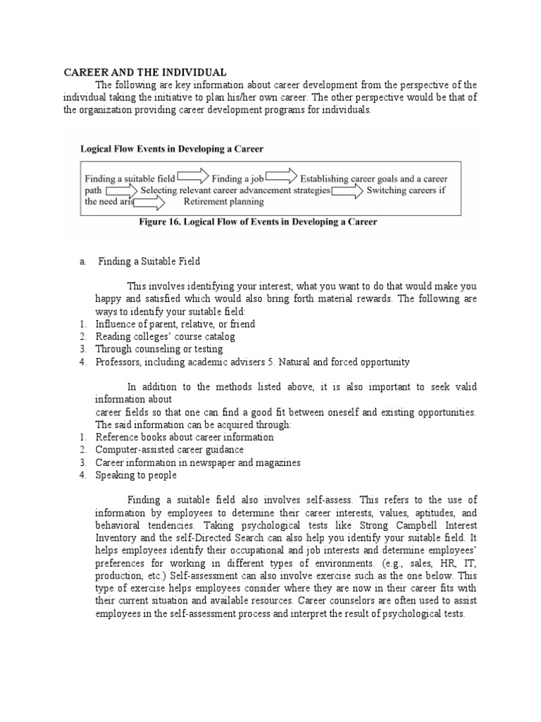 Career Development: Self-Assessment Guide | PDF | Psychology ...