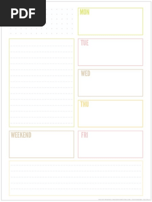 Teacher Weekly Planner a4