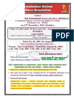 n12 December, 2021 (Sunday) : District Level Selection Tournament