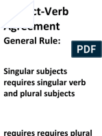 Subject-Verb Agreement: General Rule
