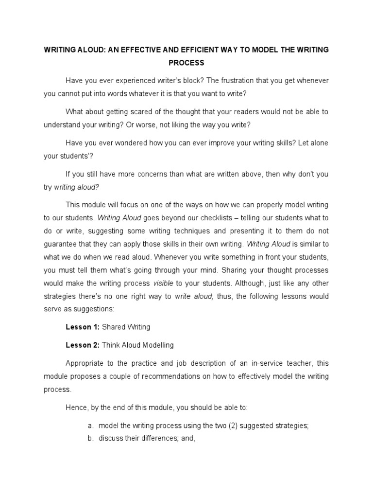 Writing Aloud: A Powerful Way To Model Writing – CZCKYQ