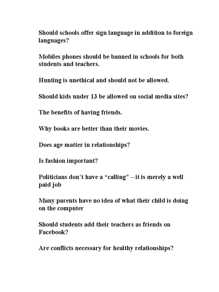 1 Minute Speech Topics Pdf