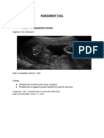 Assessment Tool: I. Laboratory/Diagnostic Studies Diagnostic Test: Ultrasound