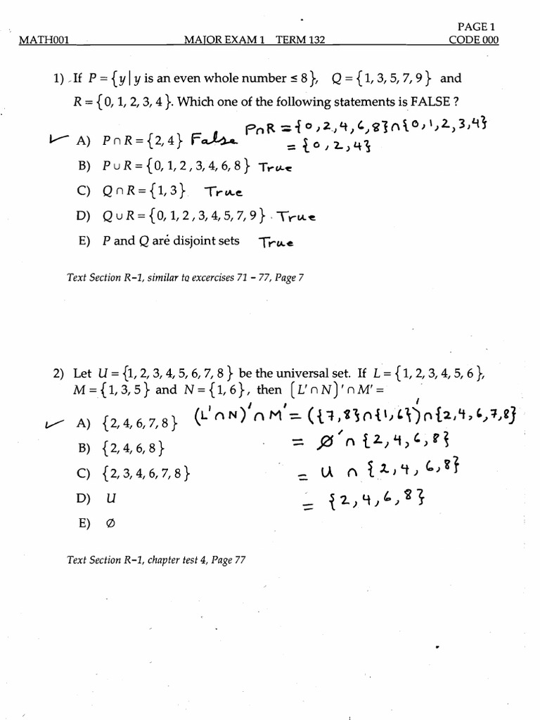 MATH001 Major Exam 1 Overview | PDF | Mathematics | Mathematical Analysis