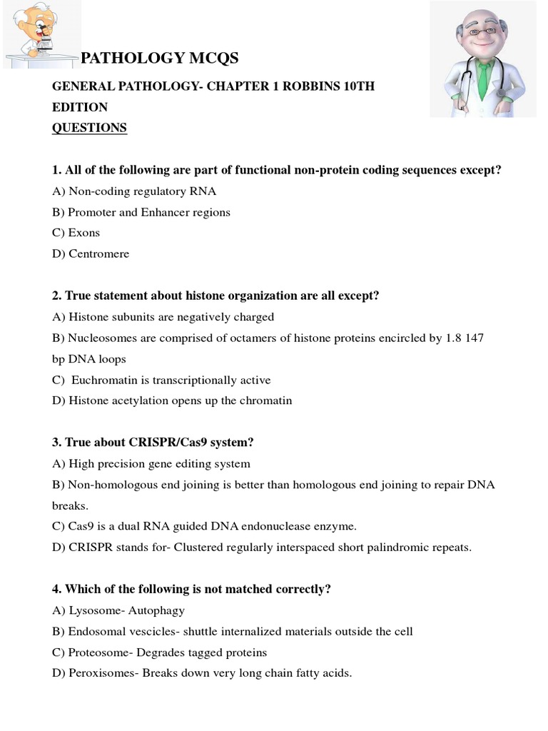 Robbins 10th Edition Chapter 1 Mcqs | PDF | Actin | Histone