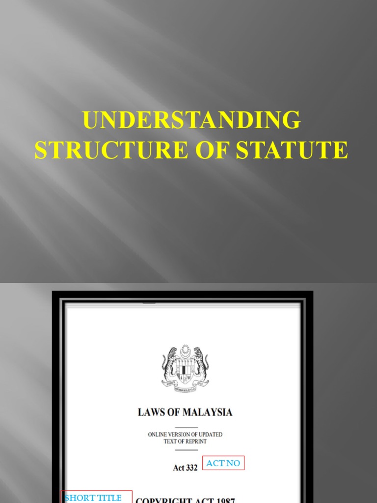 Understanding Structure of Statute PDF