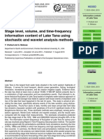 Stage Level, Volume, and Time-Frequency Information Content of Lake Tana Using Stochastic and Wavelet Analysis Methods