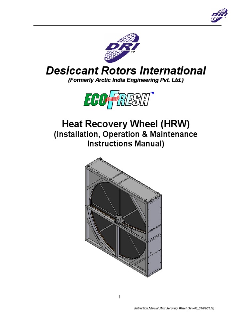 Desiccant Rotors International: Heat Recovery Wheel (HRW) | PDF | Belt ...