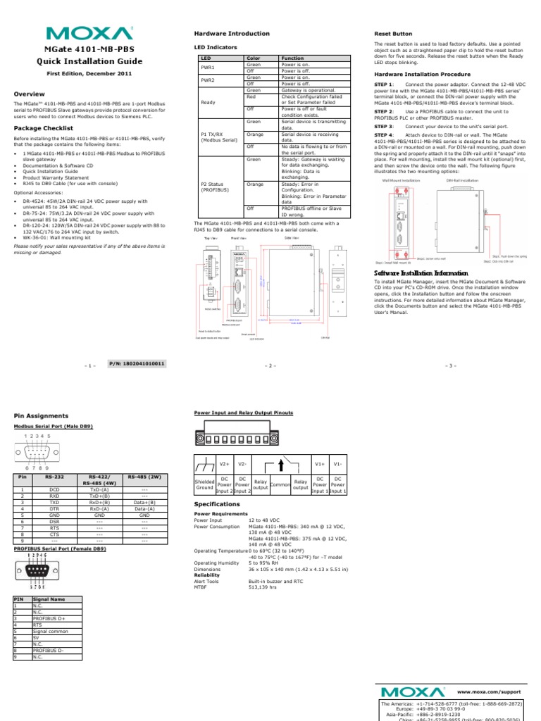 Mgate 4101-Mb-Pbs Quick Installation Guide: Reset Button | PDF ...