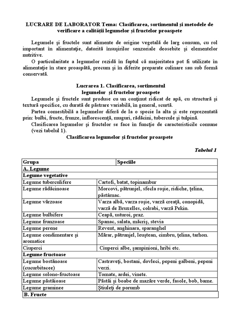 Fructe Și Legume Proaspete | PDF