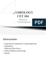Hydrology CET 304: Abstractions Evapotranspiration
