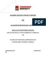 Summer Training Project Report: Bachelor of Business Administration Chandigarh University, Mohali