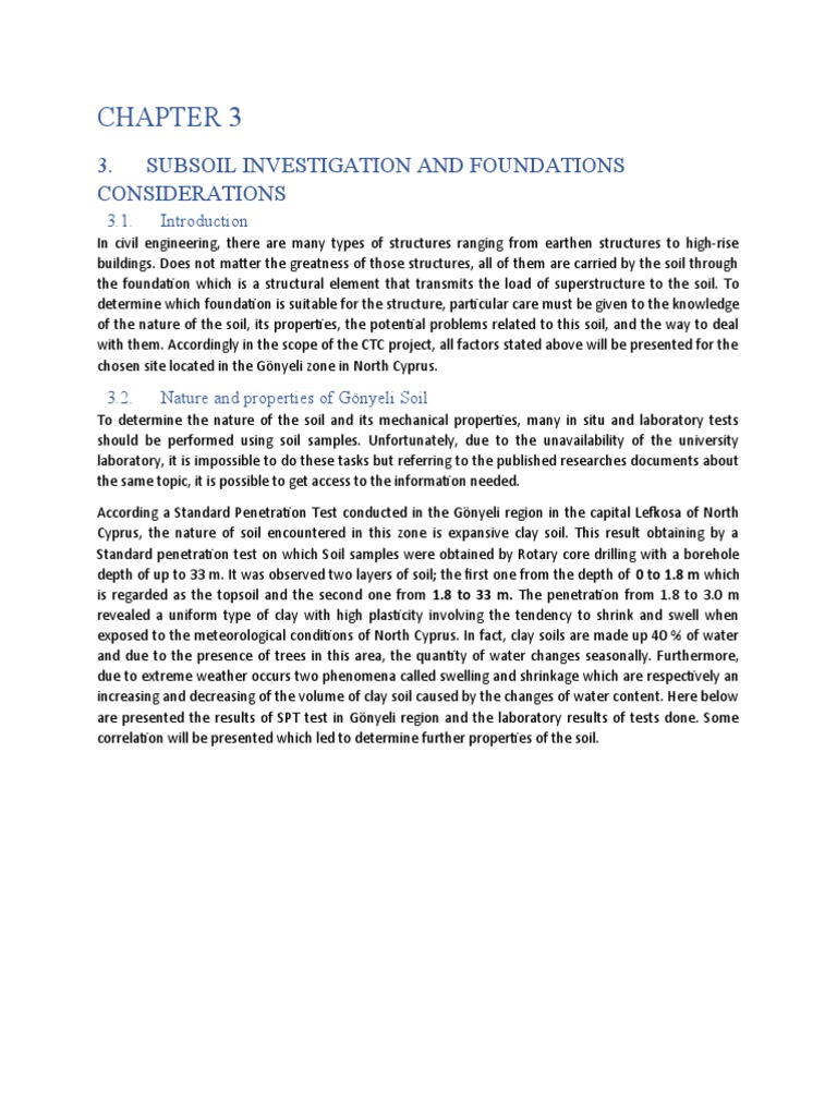 CTC SITE INVESTIGATION and Geotechnical Design | PDF | Foundation ...