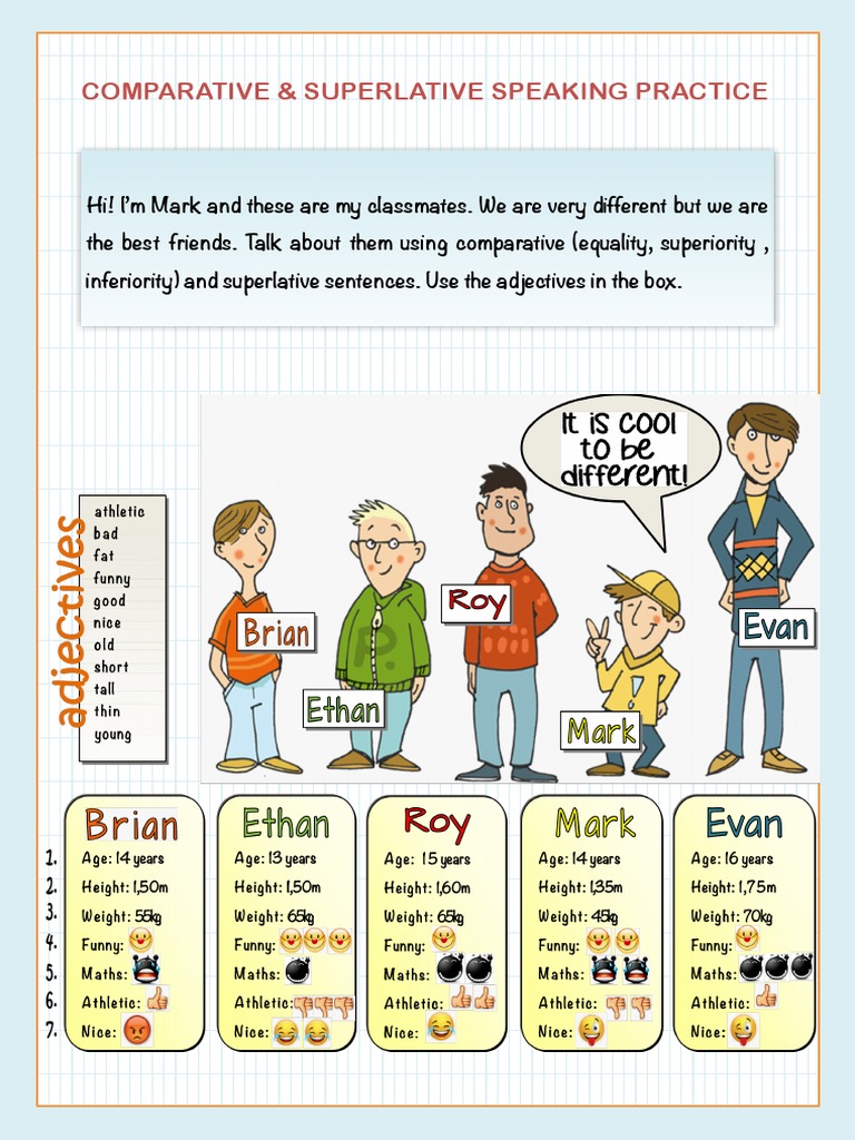 Comparative Superlative Speaking Practice PDF