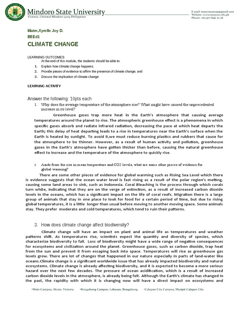 Understanding Climate Change Impacts | PDF | Climate Change ...