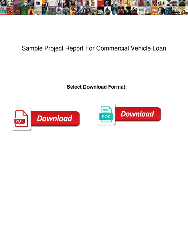 Sample Project Report For Commercial Vehicle Loan | PDF | Loans
