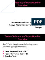 Tests of Adequacy of Index Number Formulae