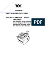 Brother Fax 8350p 8750p Mfc-9650 Parts Manual