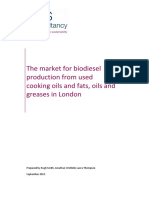 The Market For Biodiesel Production From Used Cooking Oils and Fats, Oils and Greases in London