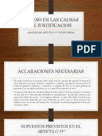 Exceso en causas de justificación: análisis del artículo 35o Código Penal